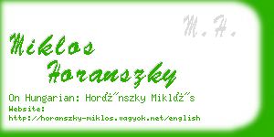 miklos horanszky business card